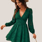 Kacey - Groene Sexy Mini-Jurk met Lange Mouwen