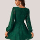 Kacey - Groene Sexy Mini-Jurk met Lange Mouwen