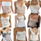 Noura - Wit Kanten Crop Top Vintage