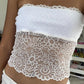 Noura - Wit Kanten Crop Top Vintage