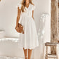 Witte V-hals Zomerjurk - Johnna