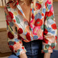 Rode Bloemenprint Blouse - Gisselle