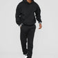 Stijlvol Heren Hoodie Set met Contrasterende Ribpanelen