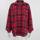 Vanessa - Rode Oversized Geruite Dameshemd