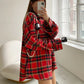 Vanessa - Rode Oversized Geruite Dameshemd