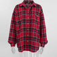 Vanessa - Rode Oversized Geruite Dameshemd