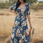 Zwarte Bloemen Bandage Jurk - Eugenie
