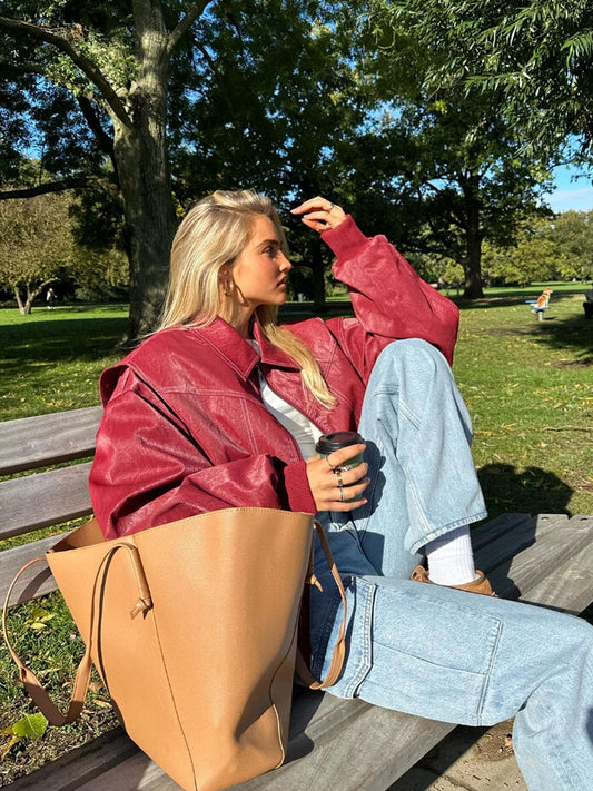 Marlies - Oversized Leren Jas