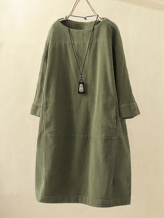 Evelien - A-lijn Corduroy Jurk