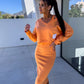 Bregje - Oranje Casual Jurk