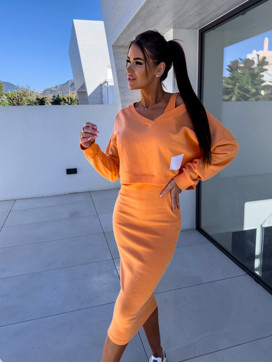 Bregje - Oranje Casual Jurk