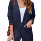 Stijlvolle Dames Wafelgebreide Cardigan met Zakken - Licht & Comfortabel