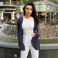 Stijlvolle Dames Wafelgebreide Cardigan met Zakken - Licht & Comfortabel