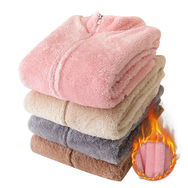 Gezellige Elegantie: Dames Thermische Sherpa-Gevoerde Teddyjas – Perfect voor de Winter!