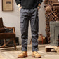 Joaquim - Zwarte Slim-Fit Militaire Cargo Broek