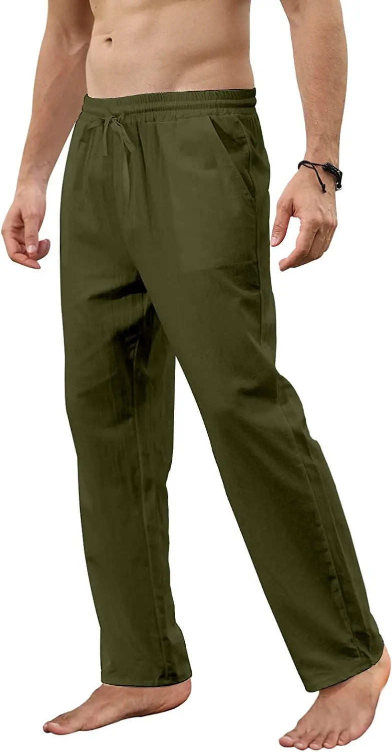 Russel - Licht Khaki Linnen Jogger