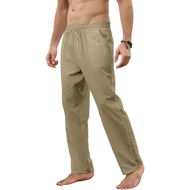 Russel - Licht Khaki Linnen Jogger