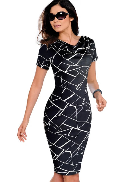 Zwarte Zakelijke Bodycon Jurk - Seana
