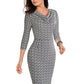 Zwarte Zakelijke Bodycon Jurk - Seana