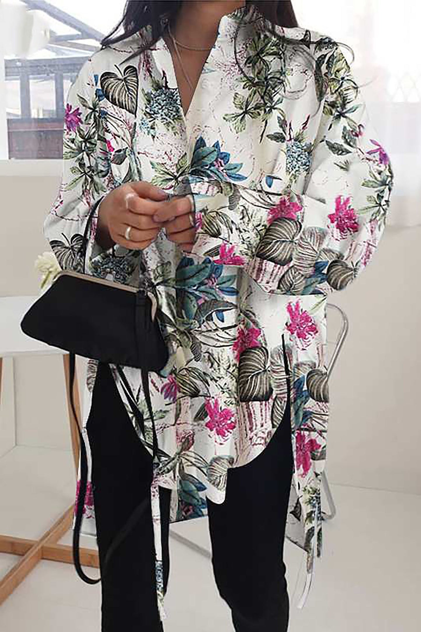 Herfst Chic: Losvallend Kant-Design Shirt