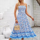 Groene Halter Maxi Jurk met Bloemenprint - Eva