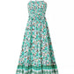 Groene Halter Maxi Jurk met Bloemenprint - Eva