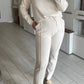 Chique Gebreide Set met Losse Hals en Broek