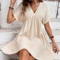 Elegante Bries: Dames Katoen-Linnen Casual Jurk met Chique Revers