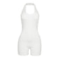 Luna - Kaki Halternek Sportieve Jumpsuit