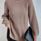 Chique Losse Turtleneck met Zijsplit
