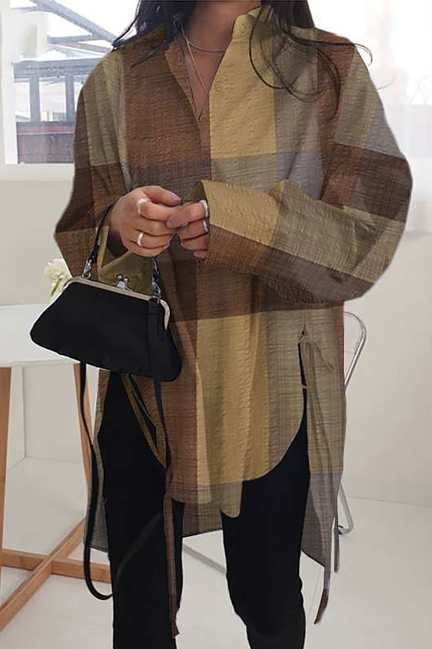 Herfst Chic: Losvallend Kant-Design Shirt