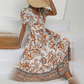 Lidewij - Elegante Oranje Bloemenjurk