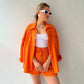 Zomerse Elegance Set: Luchtige Lange Mouw & Shorts