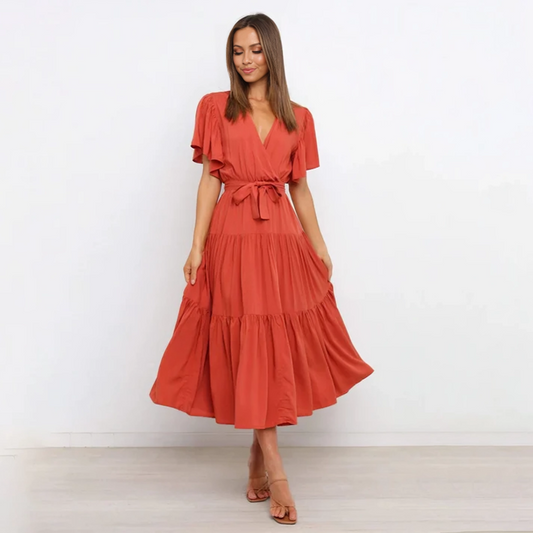 Fenieke - Oranje Elegante Jurk