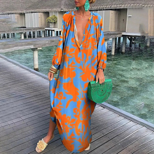 Godelyn - Oranje Boho Jurk