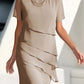 Rood Geplisseerde Chiffon Jurk - Jeannette