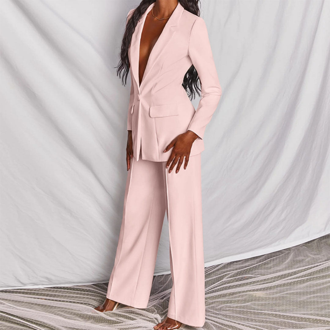 Chique Gele Blazer & Broek Set - Elana