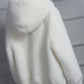 Chique Winter Elegantie: Sweet Girl Imitatiebont Hooded Jas met Warme Zakken