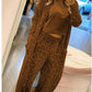 Leslie - Grijze Lange Mouwen Vest Set