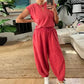 Jade - Geelgroene Casual Mouwloze Jumpsuit