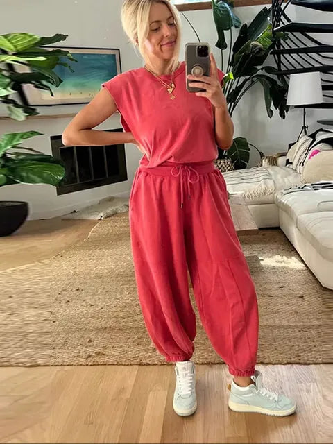 Jade - Geelgroene Casual Mouwloze Jumpsuit
