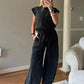 Jade - Geelgroene Casual Mouwloze Jumpsuit