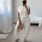 Jade - Geelgroene Casual Mouwloze Jumpsuit