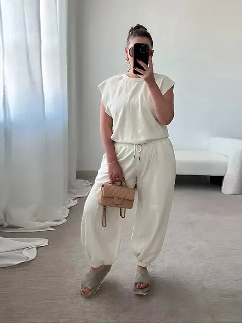 Jade - Geelgroene Casual Mouwloze Jumpsuit