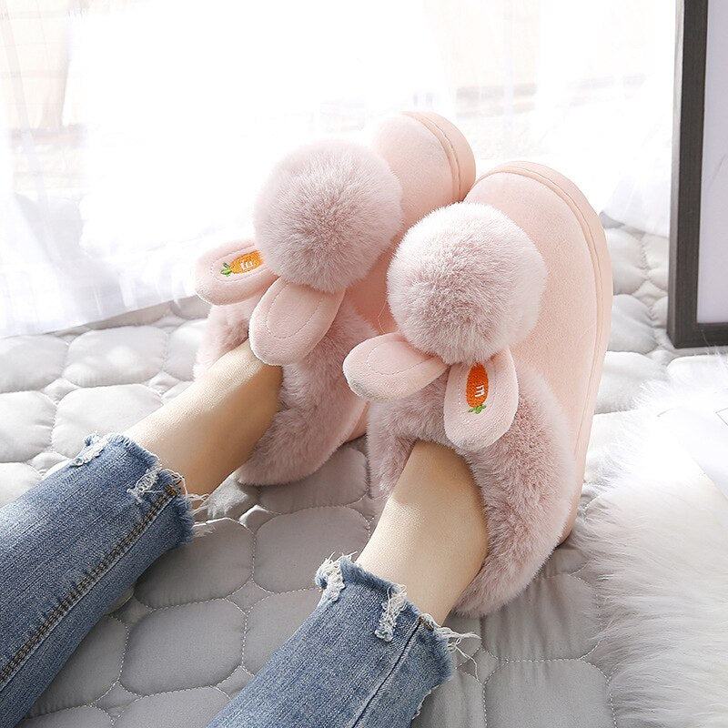CozyBunny Pantoffels: Warm, Antislip & Met Schattige Konijnenoren
