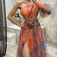 Gieneke - Elegante Oranje Jurk