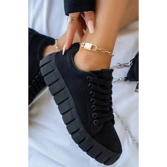 Olivia - Zwarte Trendy Dames Sneakers
