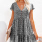 Lena - Grijze Casual Jurk met V-hals