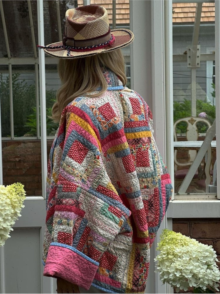 Pleunie - Geprinte Patchwork Jas