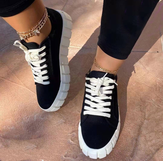 Olivia - Zwarte Trendy Dames Sneakers